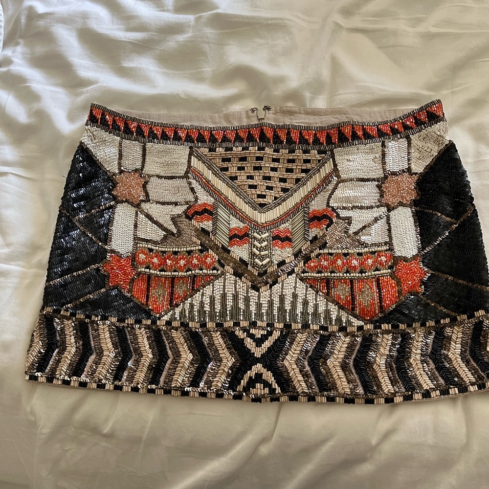 All saints spitalfields beaded miniskirt